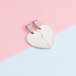 Split Broken Heart Charms, Divided Love Charm, Gold /Rose Gold Steel Heart, Heart Pendant, Love Pendant, Lovers Charms 12.5x20mm
