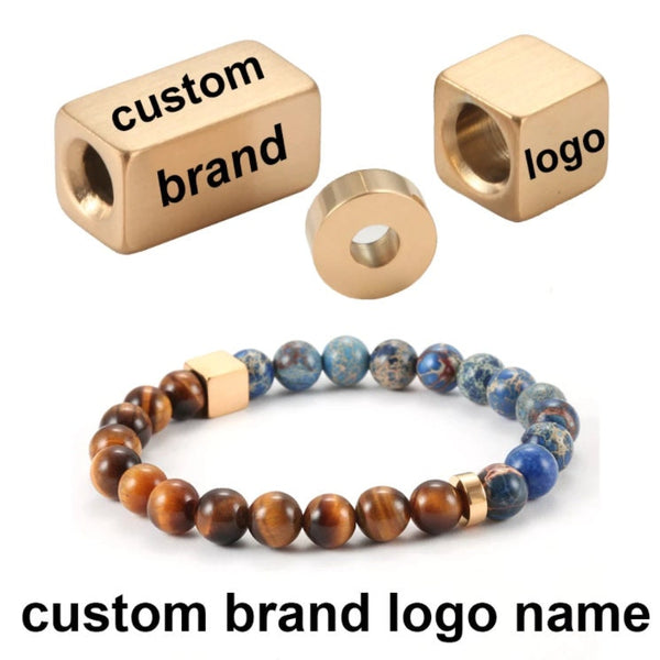 Personalized Beads - Custom Engraved Beads - Spacer Beads - Stainless Steel Metal - Edelstahlperlen Silber Gravur - Jewelry Bracelet Making