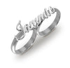 Personalized Double Finger Ring - Double Name Ring - Custom Two Finger Rings Women - Name Rings For Women - Unique Gift For Teenage, Girls