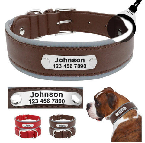 Custom Dog Collar with Name Plate, Engraved Dog Collar, Personalized Leather Dog Collar, Leather Dog Collar, Small Medium Large Dogs