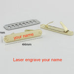 Custom Purse Bag Label Gold Metal Blank Rectangle Tags With Feet, Personalized Laser Engraved Logo For Handcrafted, Bag Making Supplies