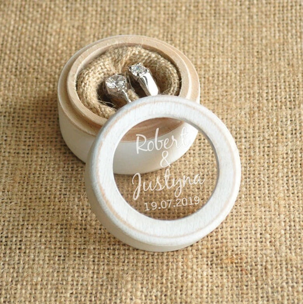 Personalized Wedding Ring Box - Custom Antique Style Ring Box -Wooden Engagement Ring Box Engraving - Customized Proposal Ring Box