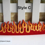 Flame Patch, Fire Patch, Iron On Patch, Embroidered Patch, Applique, Sew On Patch, for Jacket, Backpack, Edge Burn Out,  Camp Fire