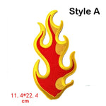 Flame Patch, Fire Patch, Iron On Patch, Embroidered Patch, Applique, Sew On Patch, for Jacket, Backpack, Edge Burn Out,  Camp Fire