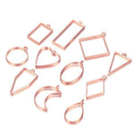 11 pcs Open Back Round Triangle Rectangle Resin Bezel Jewellery Pendant Frame Pendant Charm - Jewelry Making Craft Supplies