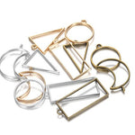11 pcs Open Back Round Triangle Rectangle Resin Bezel Jewellery Pendant Frame Pendant Charm - Jewelry Making Craft Supplies