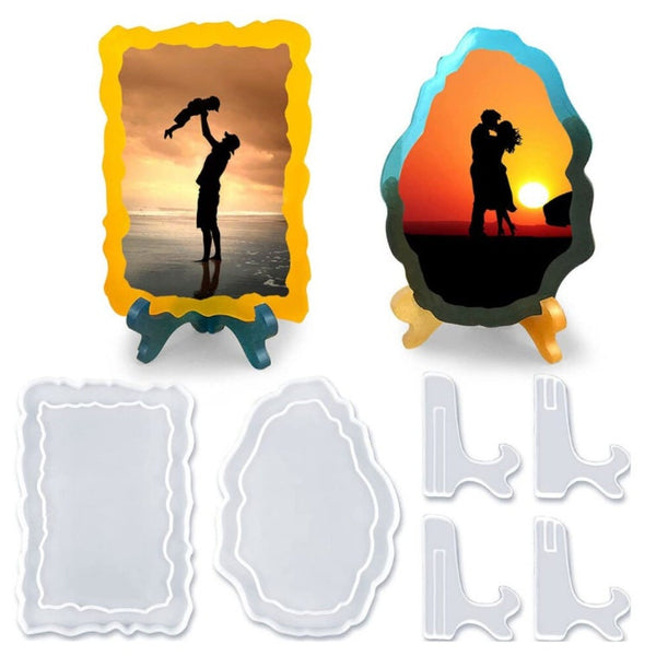 Picture Frames Resin Mold for Casting, Resin Photo Frame Mold, Rectangle Shape Silicone Epoxy Molds for DIY Home Table Decor Decoration