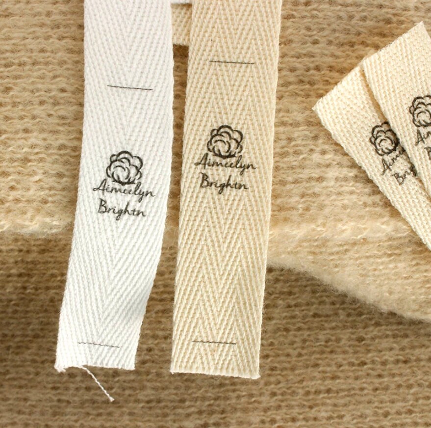White Cotton Custom Sewing Labels For Handmade Items, For Garment