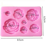 Rose Mold - Flower Resin Clay - Fondant, Chocolate, Soap, Wax, Decorating Tools Sugarcraft Cake, Polymer, Candy Baking, Silicone Rubber