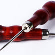 Mâner din lemn pentru ace de cusut manual - unelte pentru brățări din piele DIY, bijuterii, unelte de reparat, cârlig pentru ace de cusut - perforator pentru broderie