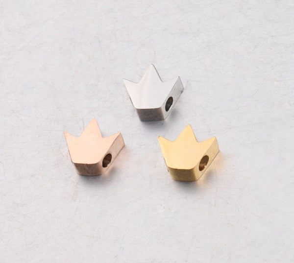 Crown Beads - Crown Charm - Princess Crown Charm - Queen Crown Charm - Head Crown Charm Pendants - Gold Silver Rose Gold Jewelry Making