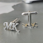 Personalized Cuff Links, Monogrammed Cufflinks with Initials, Boyfriend Husband Gift Metal Monogram, Groomsmen Gift, Wedding Gift for Him