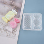 Candy Mold - Candy silicone Mold - Round and Rectangle Kawaii Wrapped Candy Sweets - Flexible Plastic Resin Mold - Cake Decorating Decor