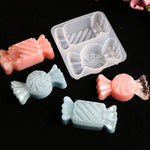 Candy Mold - Candy silicone Mold - Round and Rectangle Kawaii Wrapped Candy Sweets - Flexible Plastic Resin Mold - Cake Decorating Decor
