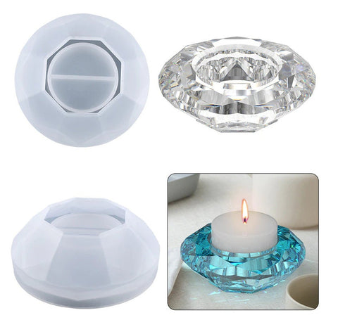 Diamond Candle Holder Mold - Cube Hollow Soap Mold Mould - Resin Mold -  Epoxy Mold - Silicone Round Cylinder Mold - DIY Craft Supplies