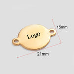50 Pcs Custom Connector Charms, Personalized Rectangle Connector Charm, Stainless Steel Silver Laser Engraved, DIY Centerpiece Bar Jewelry