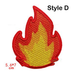 Flame Patch, Fire Patch, Iron On Patch, Embroidered Patch, Applique, Sew On Patch, for Jacket, Backpack, Edge Burn Out,  Camp Fire