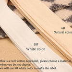 Custom Clothing Labels - Cotton Twill webbing, Tags for Knitted Things, Personalized, Handmade Label, Sewing Accessory - Natural White