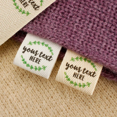 Custom Clothing Labels - Cotton Twill Webbing, Personalized Tags for Knitted Things, Handmade Label, Sewing Accessory - Natural White