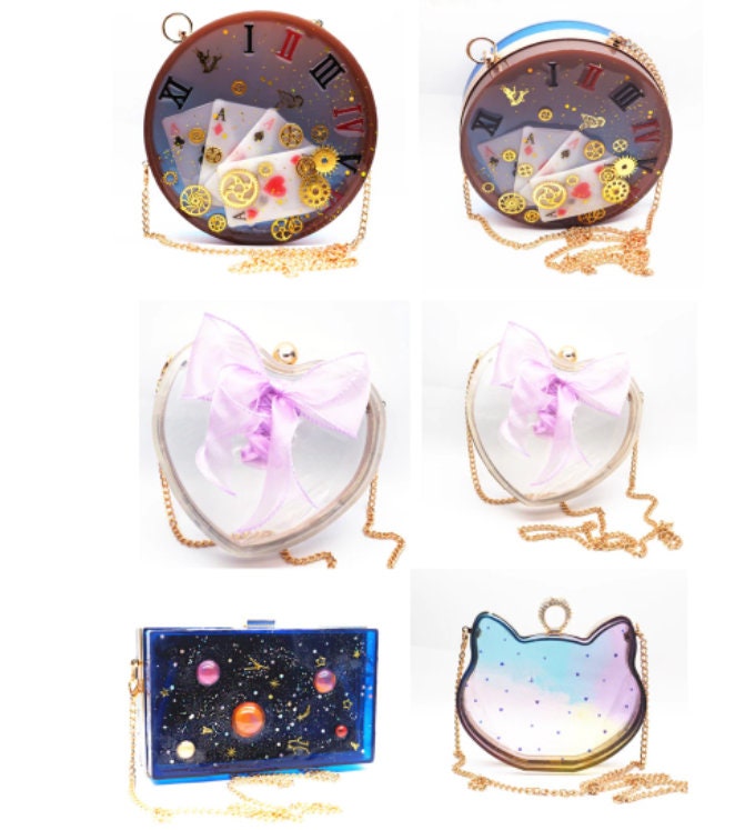 DM169 DIY Round Heart Shape Bag Resin Silicone Mold Clutch Handbag Purse  Handmade Epoxy Craft Women Wallet Single Shoulder Bags - AliExpress
