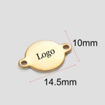 50 Pcs Custom Connector Charms, Personalized Rectangle Connector Charm, Stainless Steel Silver Laser Engraved, DIY Centerpiece Bar Jewelry