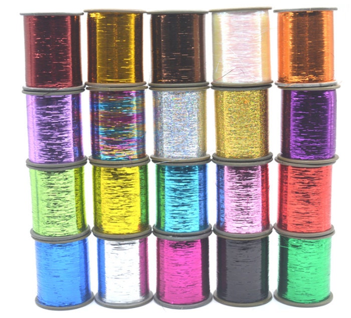 ด้ายเย็บผ้าสีเมทัลลิก - ด้ายเย็บผ้ากลิตเตอร์ - สีทอง เงิน และรุ้ง - ด้ายเย็บเครื่อง - ด้ายปักมือ - ขดด้ายโพลีเอสเตอร์อเนกประสงค์