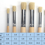 แปรงทาสี 6 ชิ้น แปรงสีน้ำหนา แปรงศิลปะ อุปกรณ์วาดภาพ แปรงทาสีน้ำมัน แปรงทาสีแบน ไม้ศิลปิน