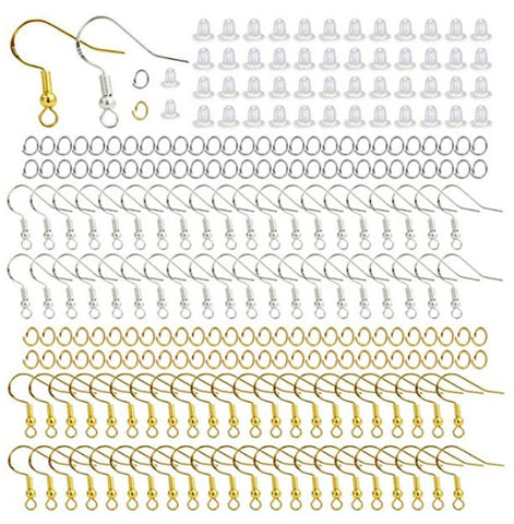 Hook Earrings Set - Fish Hook Earring Wires - Earring Backs - Gold Silver Dangle Drop Earring - DIY Earring Jewelry Making Findings