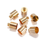 50 Pcs End Tip Cap Tassel Leather Cord End Crimp Cap Beads Caps For DIY Jewelry Making Supplies 3 4 5 6 7 8 9 10mm Crimp Tube with Loop