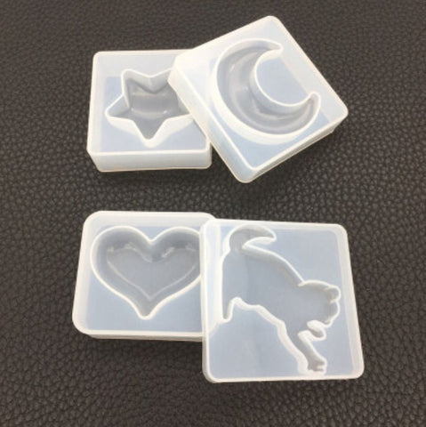 Cat Mold Moon Star Heart Rabbit Silicone Fondant Molds Cat Decorating Baking Tools Candle Soap Resin Clay Chocolate Candy Cupcake Mold Mould