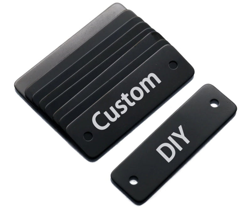 30 Pcs Custom Connector Charms, ,Personalized  Black Silver Gold Rectangle Connector Charm, Laser Engraved, DIY Centerpiece Bar Jewelry