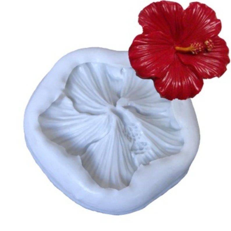 Flower Silicone Mold - Hibiscus Flower Mould  - Chocolate Candy Fondant Cake Decoration Resin DIY  Soap Mold Polymer Clay DIY Crafting