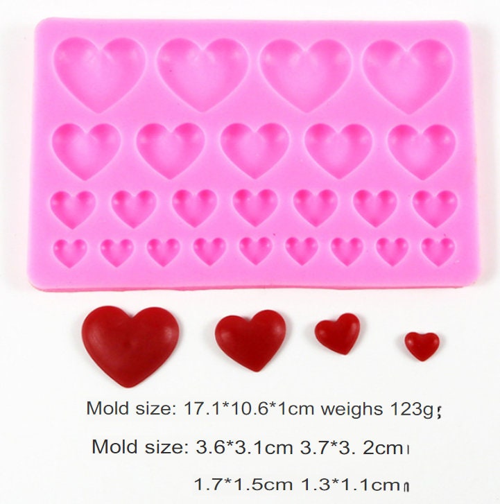 Silicone Heart Mold - Resin, Sugar, Chocolate, Wax, Soap, Candy