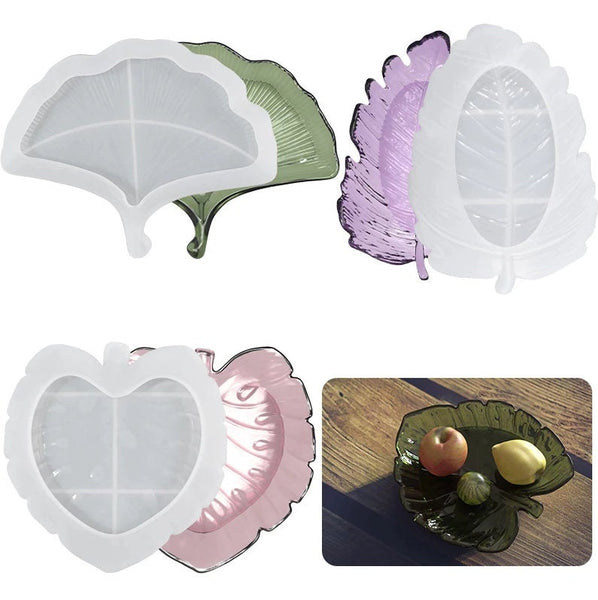 Leaf Silicone Mold -Tray Plate Bowl Mold - Epoxy Resin Mold - Tropical Leaf Mold - Palm Mold - Ashtray Coaster Resin Jewelry Mold - Fruit