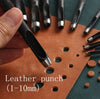 10 Pieces Leather Hole Punch Set - Belt Punch - Round Shape Hallow Cutter  -  1mm - 10mm - Leather Punch Tool Set - Craft Supplies DIY