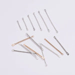 50 Earring connector - Dangle Earring Accessories - Earring Charms - Earring pendant - Bar Shape Jewelry Making Craft Supplies - Gold Silver