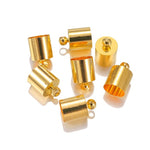 50 Pcs End Tip Cap Tassel Leather Cord End Crimp Cap Beads Caps For DIY Jewelry Making Supplies 3 4 5 6 7 8 9 10mm Crimp Tube with Loop