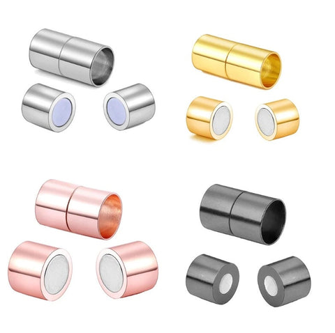 Magnetic Clasps for Leather Bracelet, Stainless Steel Magnet Clasp Closure, Jewelry Making DIY Accessories Hole