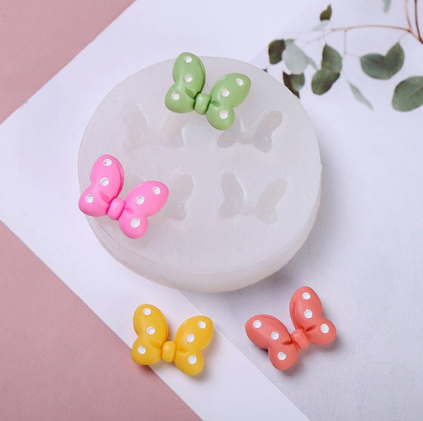 Mini Bows Silicone Mold - Bowtie Mold - Handmade Soap Plaster Clay Jewelry Making Chocolate Fondant Cake Candy Decor Mold - Bow Tie Mold
