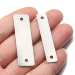 30 Pcs Custom Connector Charms, ,Personalized  Black Silver Gold Rectangle Connector Charm, Laser Engraved, DIY Centerpiece Bar Jewelry