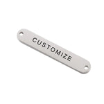 Custom Connector Charms, Personalized Black Silver Gold Rose Gold Rectangle Connector Charm, Laser Engraved, DIY Centerpiece Bar Jewelry