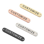 Custom Connector Charms, Personalized Black Silver Gold Rose Gold Rectangle Connector Charm, Laser Engraved, DIY Centerpiece Bar Jewelry