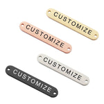 20 Custom Connector Charms, Personalized Silver Gold Rose Gold Black Rectangle Connector Charm, Laser Engraved, DIY Centerpiece Bar Jewelry