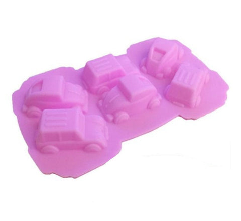 Car Mold - Racing Car 6 Cavity Flexible Silicone Chocolate Cake Mold Soap Mold Candle Candy Polymer Clay Mould - Ice Tray Party Maker