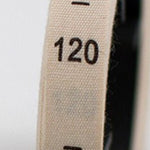 White Cream Clothing Size Labels - Woven Size Tag - T-Shirt Size Tabs - Folded Labels - XS S M L XL XXL 3XL 4XL - 70 80 90 100 110 120 130