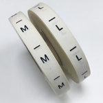 White Cream Clothing Size Labels - Woven Size Tag - T-Shirt Size Tabs - Folded Labels - XS S M L XL XXL 3XL 4XL - 70 80 90 100 110 120 130