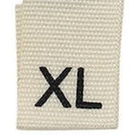 White Cream Clothing Size Labels - Woven Size Tag - T-Shirt Size Tabs - Folded Labels - XS S M L XL XXL 3XL 4XL - 70 80 90 100 110 120 130