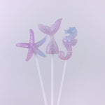 Star Cake Topper - Heart Cake Decorations - Seashell Mermaid Cake Topper - Balloon Cake Topper Baby Shower Kids Birthday Party Cake Cupcake