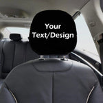 2 Pcs Customized Head Rest - Personalized Car Headrest Covers - Custom Name Logo Design - Made to Order Car Seat - Gift for Car Lover