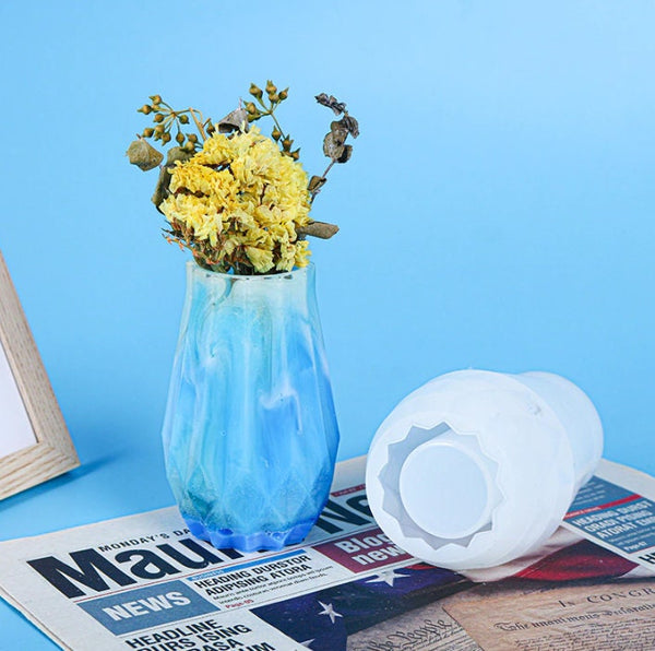 Vase Silicone Mold, Silicone Flower Vase Mold, Home Decor Stripe Vase Mold, Diy Resin Plaster Cement Concrete Vase Moulds Container